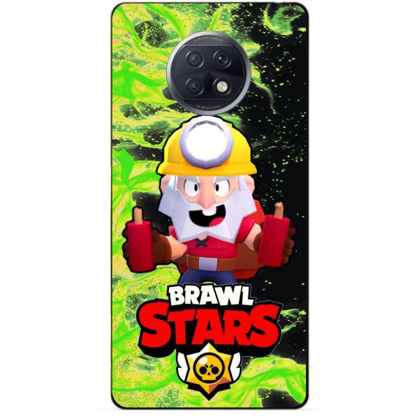 

Силиконовый бампер чехол Candy для Xiaomi Redmi Note 9t с Героем Бравл Старс Динамайк