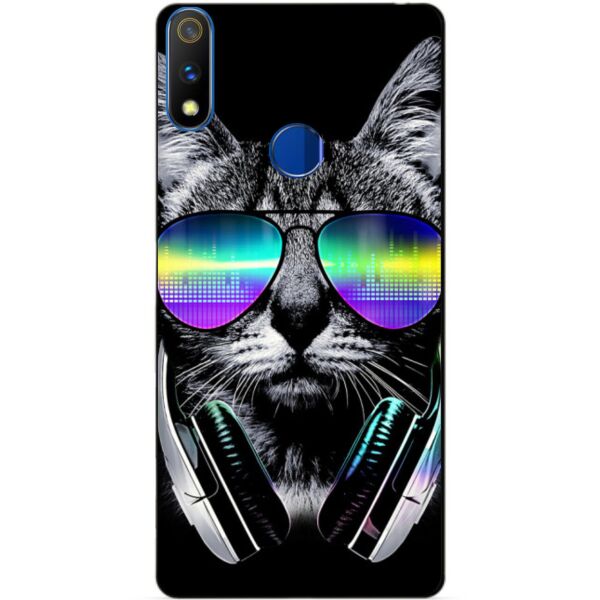 

Силиконовый чехол бампер Candy для Realme 3 Pro с рисунком Музыкальный кот
