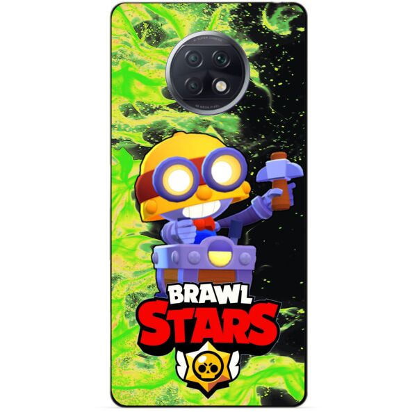 

Силиконовый бампер чехол Candy для Xiaomi Redmi Note 9t с Героем Бравл Старс Карл