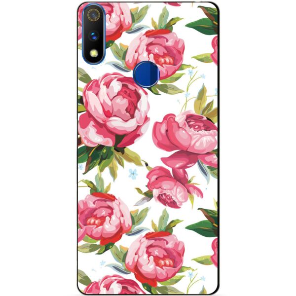 

Силиконовый чехол бампер Candy для Realme 3 Pro с рисунком Пионы
