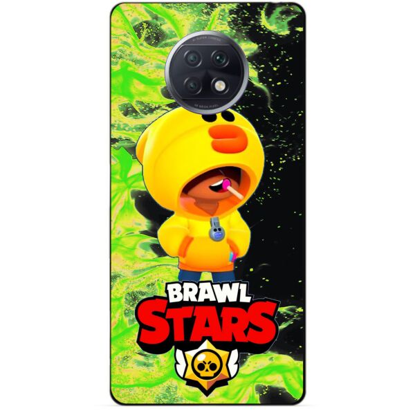

Силиконовый бампер чехол Candy для Xiaomi Redmi Note 9t с Героем Бравл Старс Леон утка