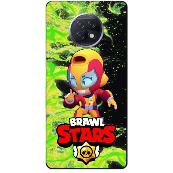 

Силиконовый бампер чехол Candy для Xiaomi Redmi Note 9t с Героем Бравл Старс Макс