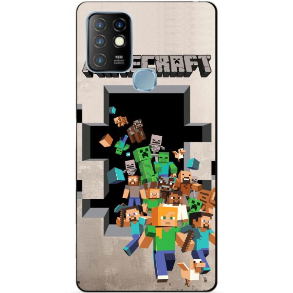 

Силиконовый бампер чехол Candy для Infinix Hot 10 Lite с игрой Minecraft