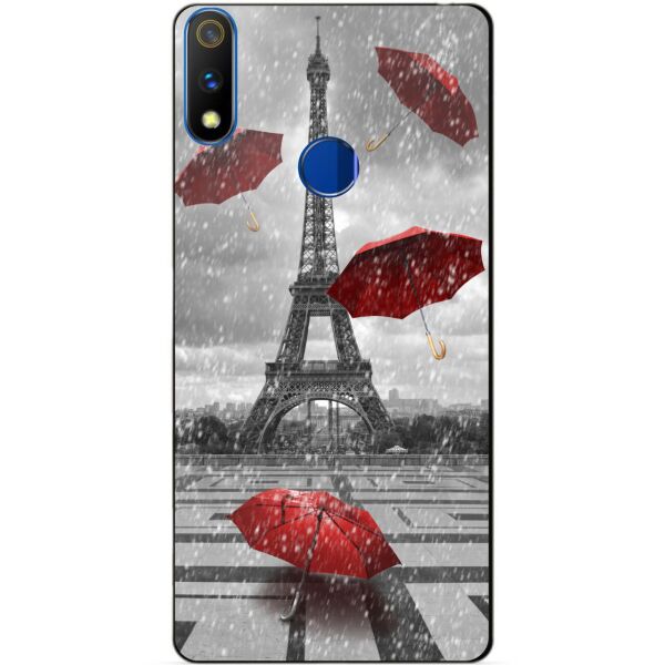 

Силиконовый чехол бампер Candy для Realme 3 Pro с рисунком Эйфелева башня
