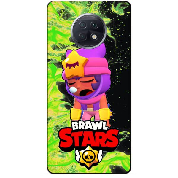 

Силиконовый бампер чехол Candy для Xiaomi Redmi Note 9t с Героем Бравл Старс Сэнди