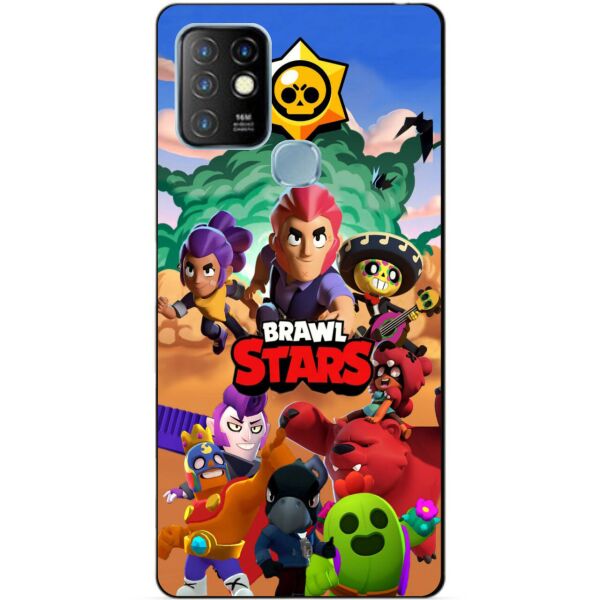 

Силиконовый бампер чехол Candy для Infinix Hot 10 Lite с рисунком Brawl Stars