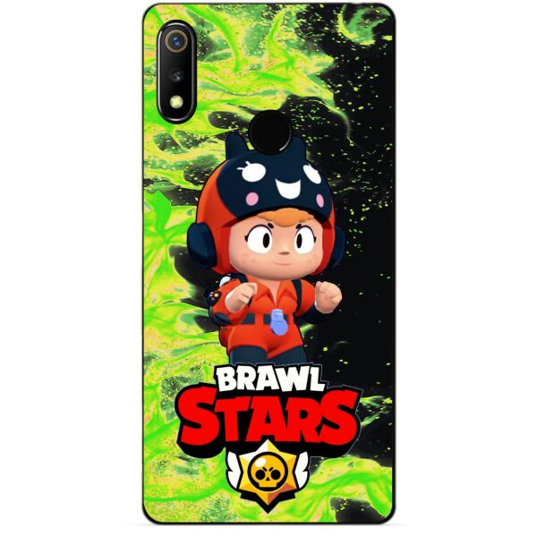 

Силиконовый чехол бампер Candy для Realme 3 с Героем Brawl Stars Беа Снайпер
