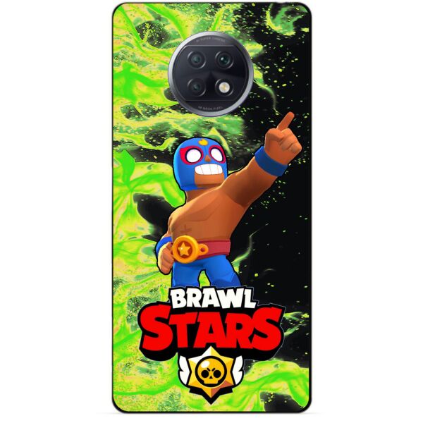 

Силиконовый бампер чехол Candy для Xiaomi Redmi Note 9t с Героем Бравл Старс Эль Примо