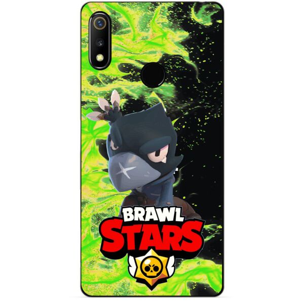 

Силиконовый чехол бампер Candy для Realme 3 с Героем Brawl Stars Ворон