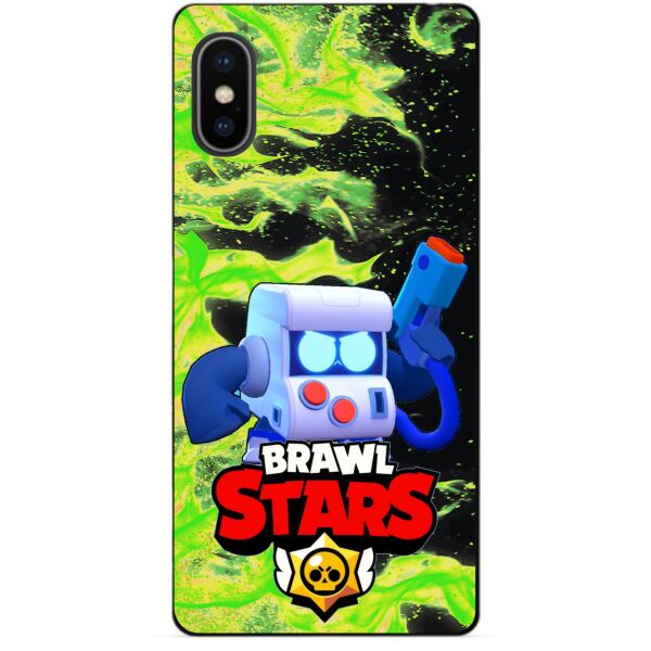 

Силиконовый бампер чехол Candy для Iphone 10 X с Героем Brawl Stars 8-Бит