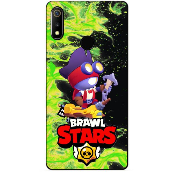 

Силиконовый чехол бампер Candy для Realme 3 с Героем Brawl Stars Карл пират