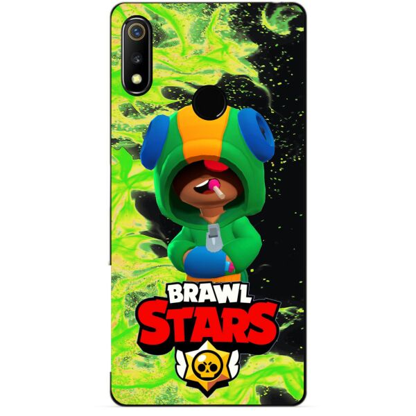 

Силиконовый чехол бампер Candy для Realme 3 с Героем Brawl Stars Леон