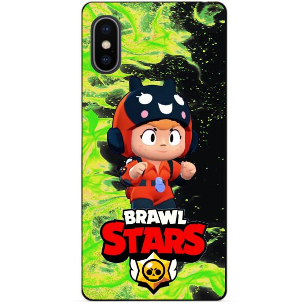 

Силиконовый бампер чехол Candy для Iphone 10 X с Героем Brawl Stars Беа снайпер