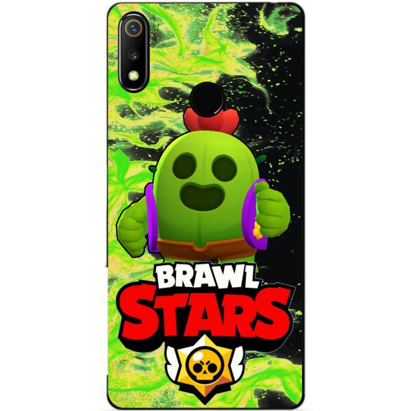 

Силиконовый чехол бампер Candy для Realme 3 с Героем Brawl Stars Спайк