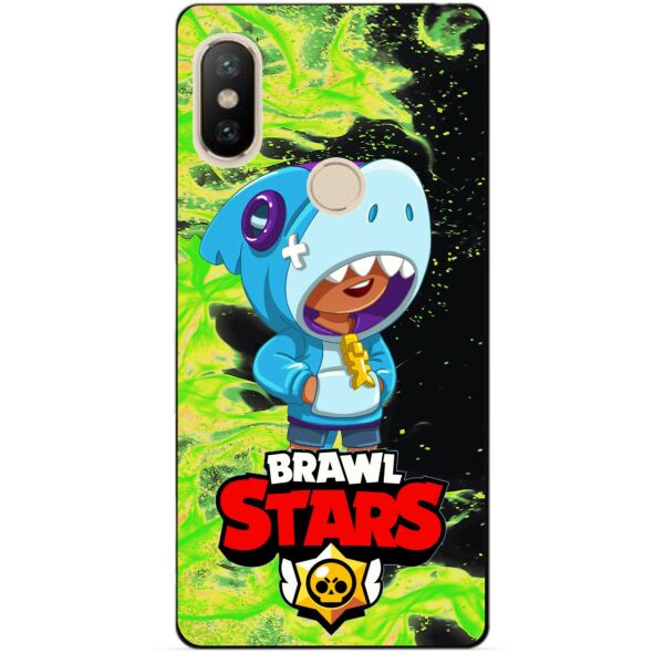 

Силиконовый бампер чехол Candy для Xiaomi Redmi S2 с Героем Бравл Старс Леон акула