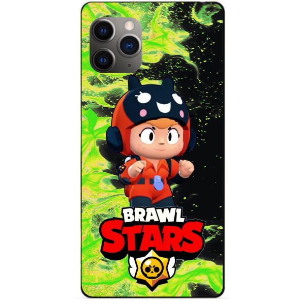 

Силиконовый бампер чехол Candy для Iphone 11 Pro с Героем Brawl Stars Беа снайпер