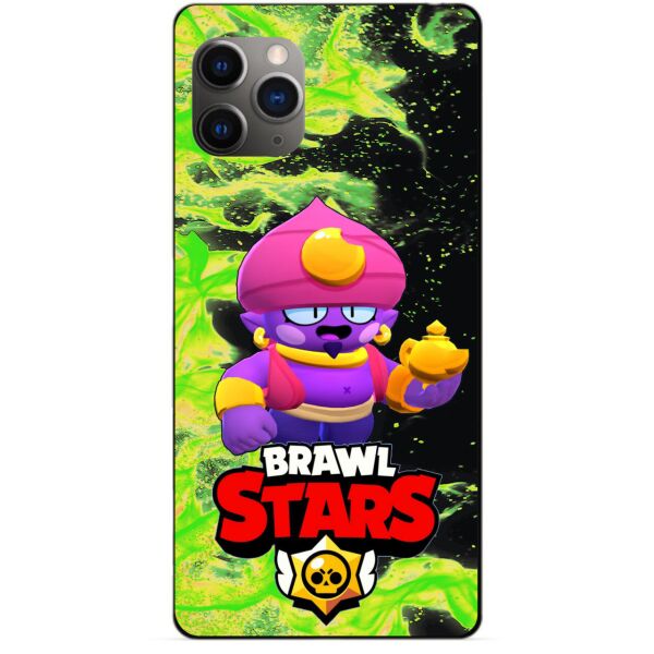 

Силиконовый бампер чехол Candy для Iphone 11 Pro с Героем Brawl Stars Джин