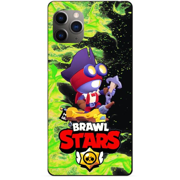 

Силиконовый бампер чехол Candy для Iphone 11 Pro с Героем Brawl Stars Карл пират