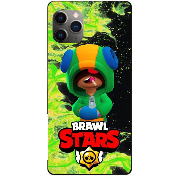 

Силиконовый бампер чехол Candy для Iphone 11 Pro с Героем Brawl Stars Леон
