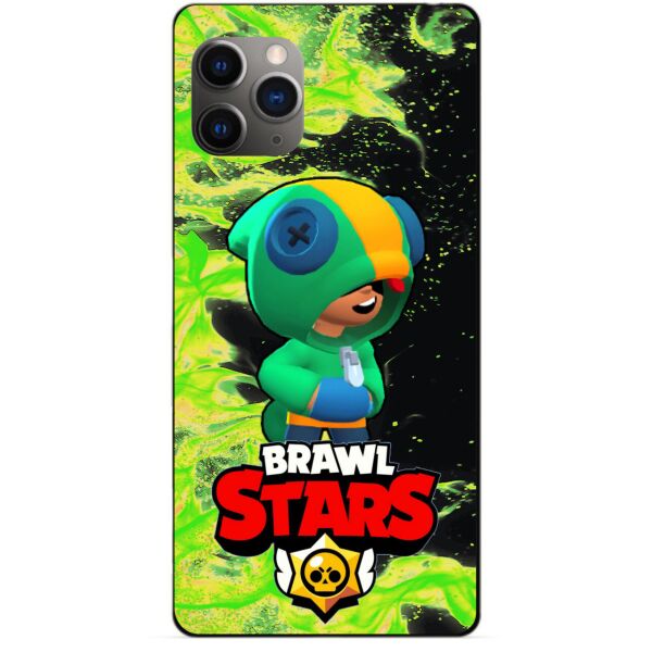 

Силиконовый бампер чехол Candy для Iphone 11 Pro с Героем Brawl Stars Леон Бравл