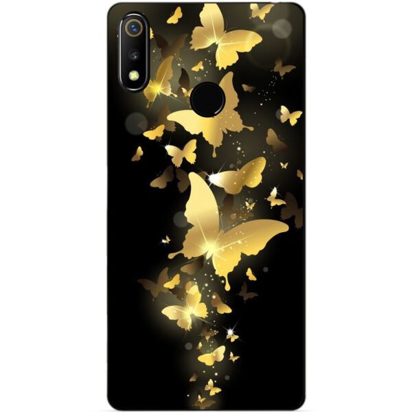 

Силиконовый чехол бампер Candy для Realme 3 с рисунком Золотые бабочки