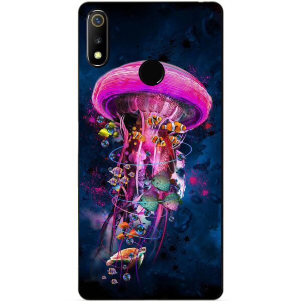 

Силиконовый чехол бампер Candy для Realme 3 с рисунком Медуза
