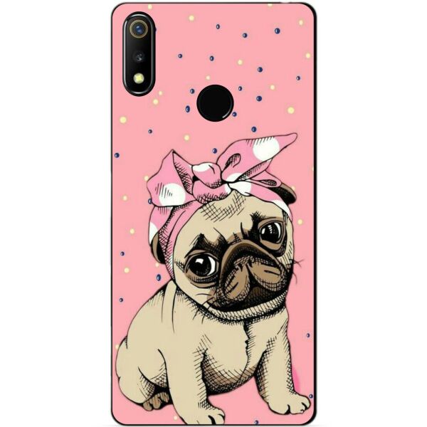 

Силиконовый чехол бампер Candy для Realme 3 с рисунком Мопс