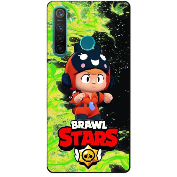 

Силиконовый чехол бампер Candy для Realme 5 Pro с Героем Brawl Stars Беа Снайпер