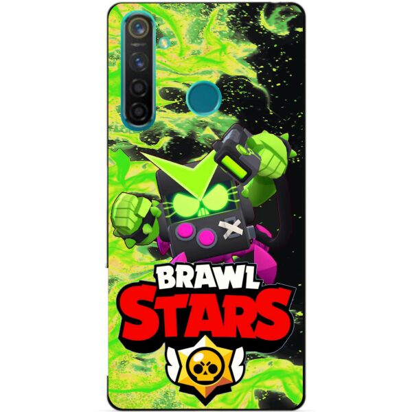 

Силиконовый чехол бампер Candy для Realme 5 Pro с Героем Brawl Stars Вирус Бит