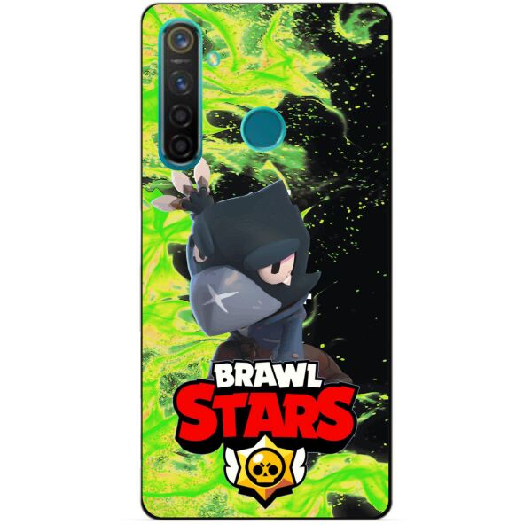 

Силиконовый чехол бампер Candy для Realme 5 Pro с Героем Brawl Stars Ворон