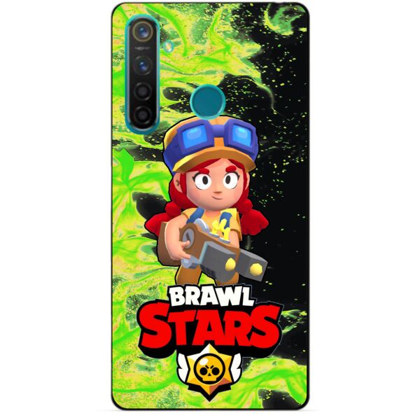 

Силиконовый чехол бампер Candy для Realme 5 Pro с Героем Brawl Stars Джесси