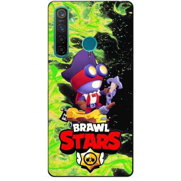 

Силиконовый чехол бампер Candy для Realme 5 Pro с Героем Brawl Stars Карл пират