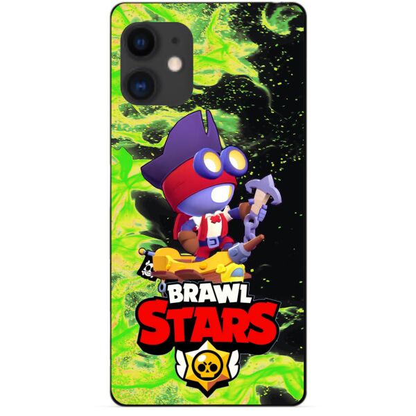 

Силиконовый бампер чехол Candy для Iphone 11 с Героем Brawl Stars Карл пират