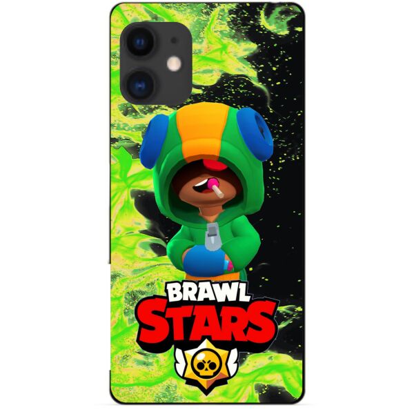 

Силиконовый бампер чехол Candy для Iphone 11 с Героем Brawl Stars Леон