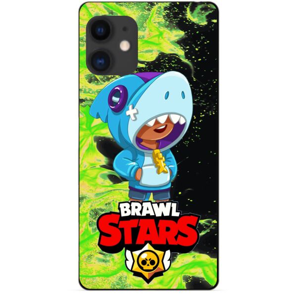 

Силиконовый бампер чехол Candy для Iphone 11 с Героем Brawl Stars Леон акула