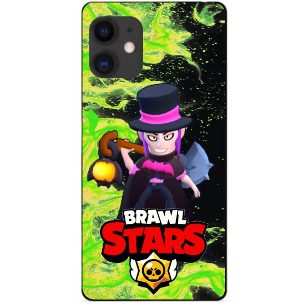 

Силиконовый бампер чехол Candy для Iphone 11 с Героем Brawl Stars Мортис