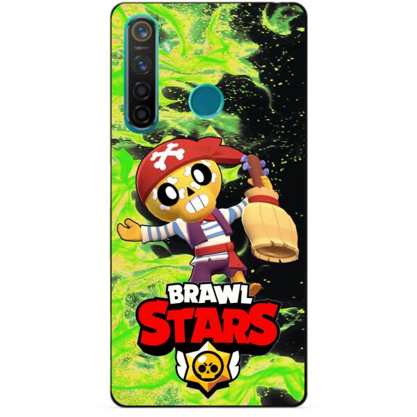 

Силиконовый чехол бампер Candy для Realme 5 Pro с Героем Brawl Stars Поко пират
