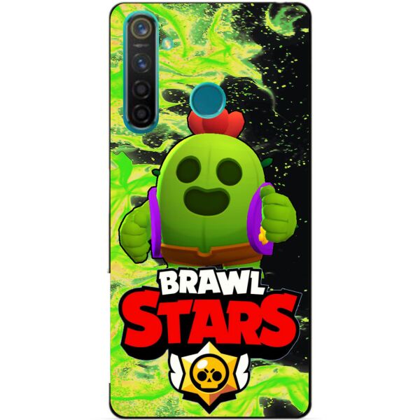 

Силиконовый чехол бампер Candy для Realme 5 Pro с Героем Brawl Stars Спайк