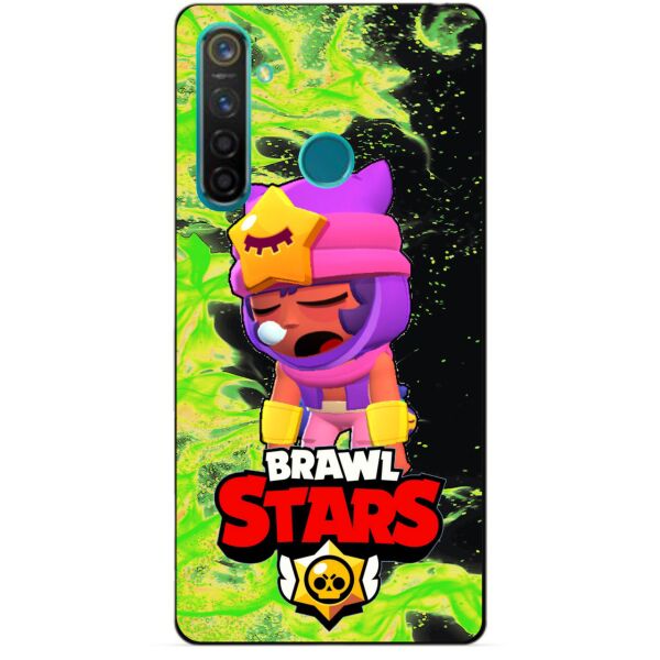 

Силиконовый чехол бампер Candy для Realme 5 Pro с Героем Brawl Stars Сэнди