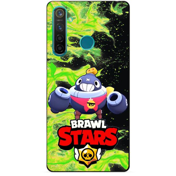 

Силиконовый чехол бампер Candy для Realme 5 Pro с Героем Brawl Stars Тик