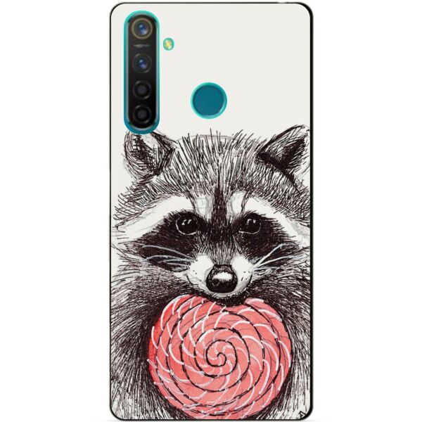 

Силиконовый чехол бампер Candy для Realme 5 Pro с рисунком Енот