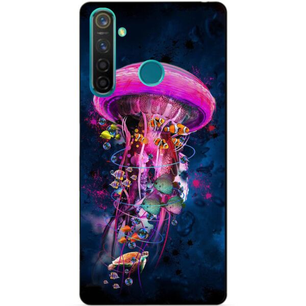 

Силиконовый чехол бампер Candy для Realme 5 Pro с рисунком Медуза