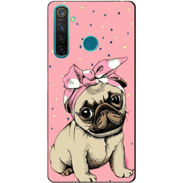 

Силиконовый чехол бампер Candy для Realme 5 Pro с рисунком Мопс