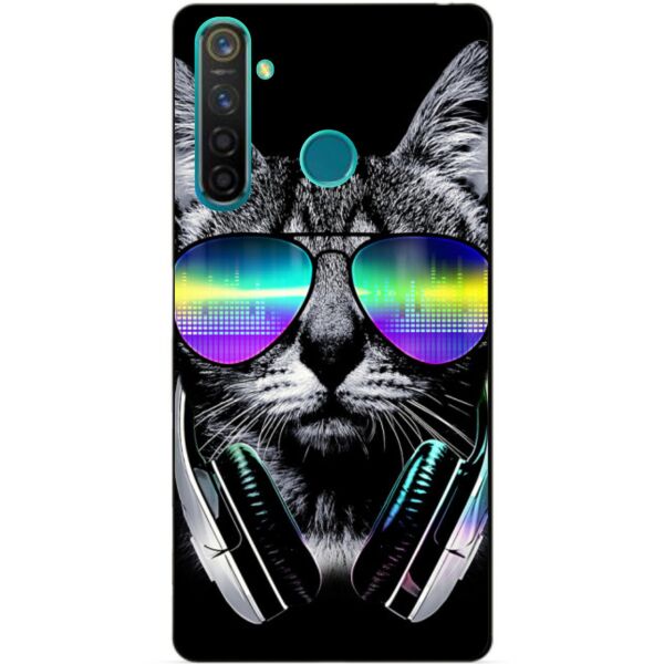 

Силиконовый чехол бампер Candy для Realme 5 Pro с рисунком Музыкальный кот