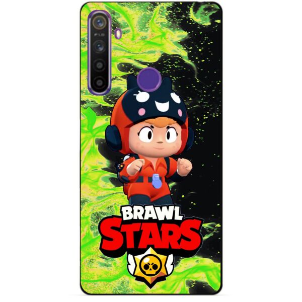 

Силиконовый чехол бампер Candy для Realme 5 с Героем Brawl Stars Беа Снайпер