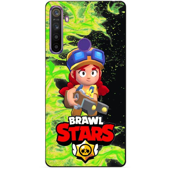 

Силиконовый чехол бампер Candy для Realme 5 с Героем Brawl Stars Джесси