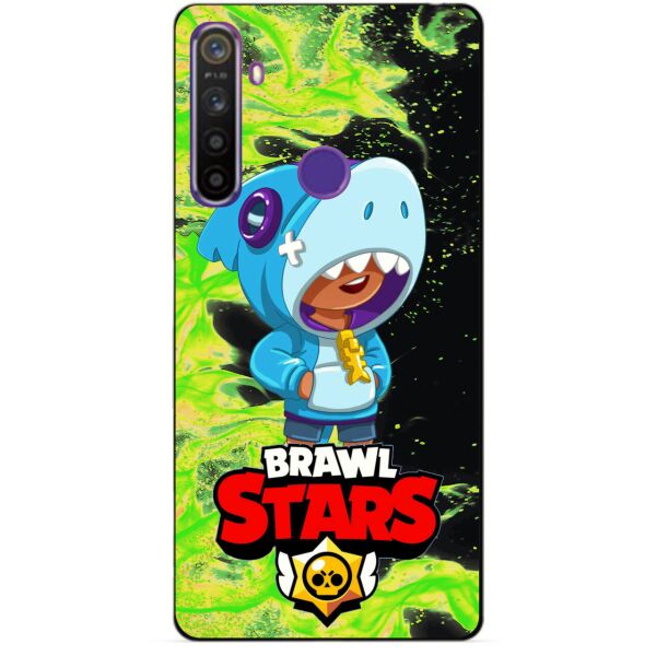 

Силиконовый чехол бампер Candy для Realme 5 с Героем Brawl Stars Леон акула
