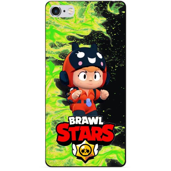 

Силиконовый бампер чехол Candy для Iphone 6 с Героем Brawl Stars Беа снайпер