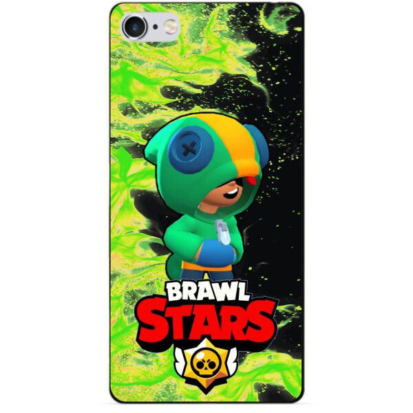 

Силиконовый бампер чехол Candy для Iphone 6 с Героем Brawl Stars Леон Brawl