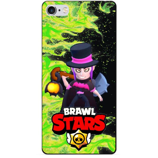 

Силиконовый бампер чехол Candy для Iphone 6 с Героем Brawl Stars Мортис